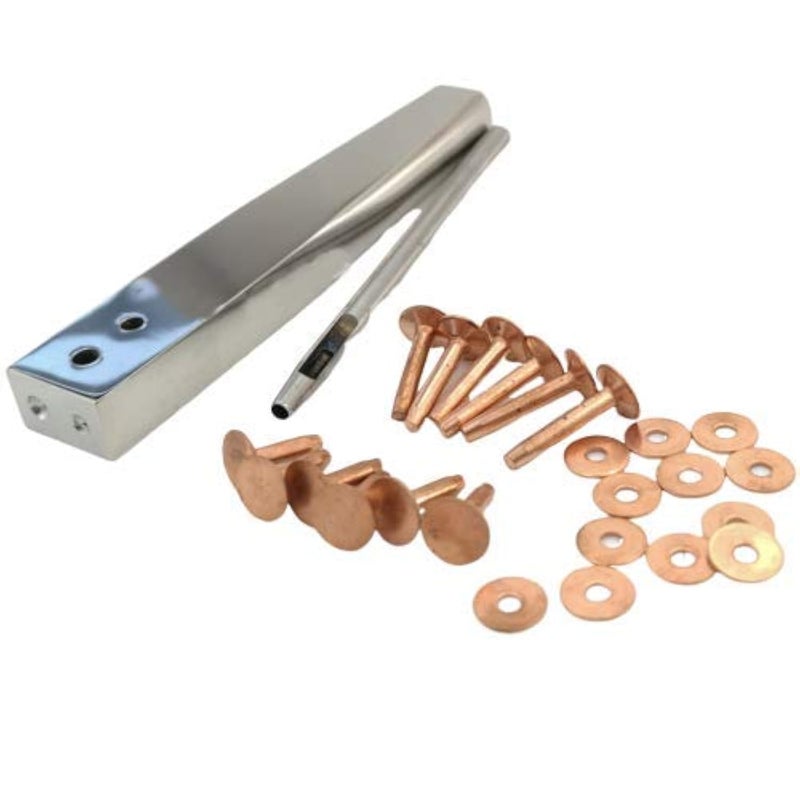 Towonder Copper Rivets with Setters Rust-Proof Studs Leather riveters DIY Leather Craft Making Tool Kits Tack Repairs - Image 1